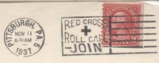 Cancellations with slogans to promote the Red Cross 1934-1954