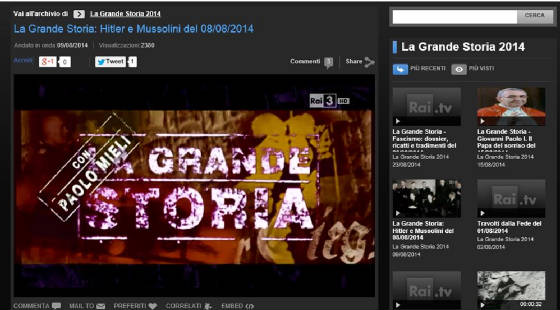 Click for "La Grande Storia" by RAI - Italian TV